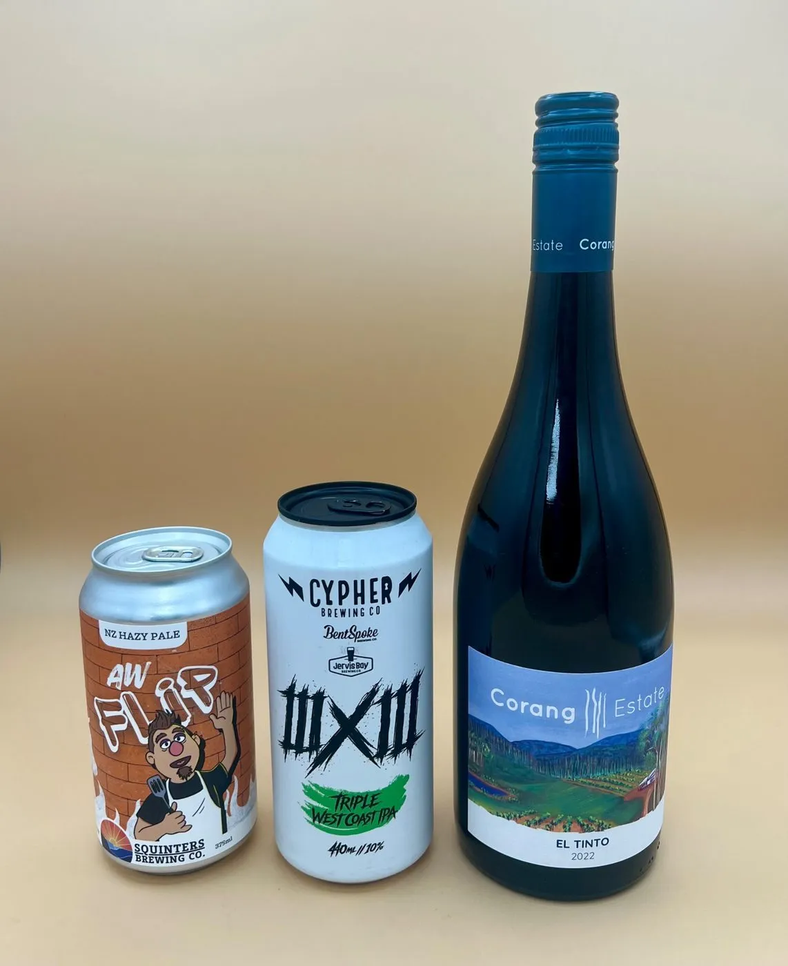 Pale ale, a West Coast IPA and a bold red lined up for slow-cooked brisket