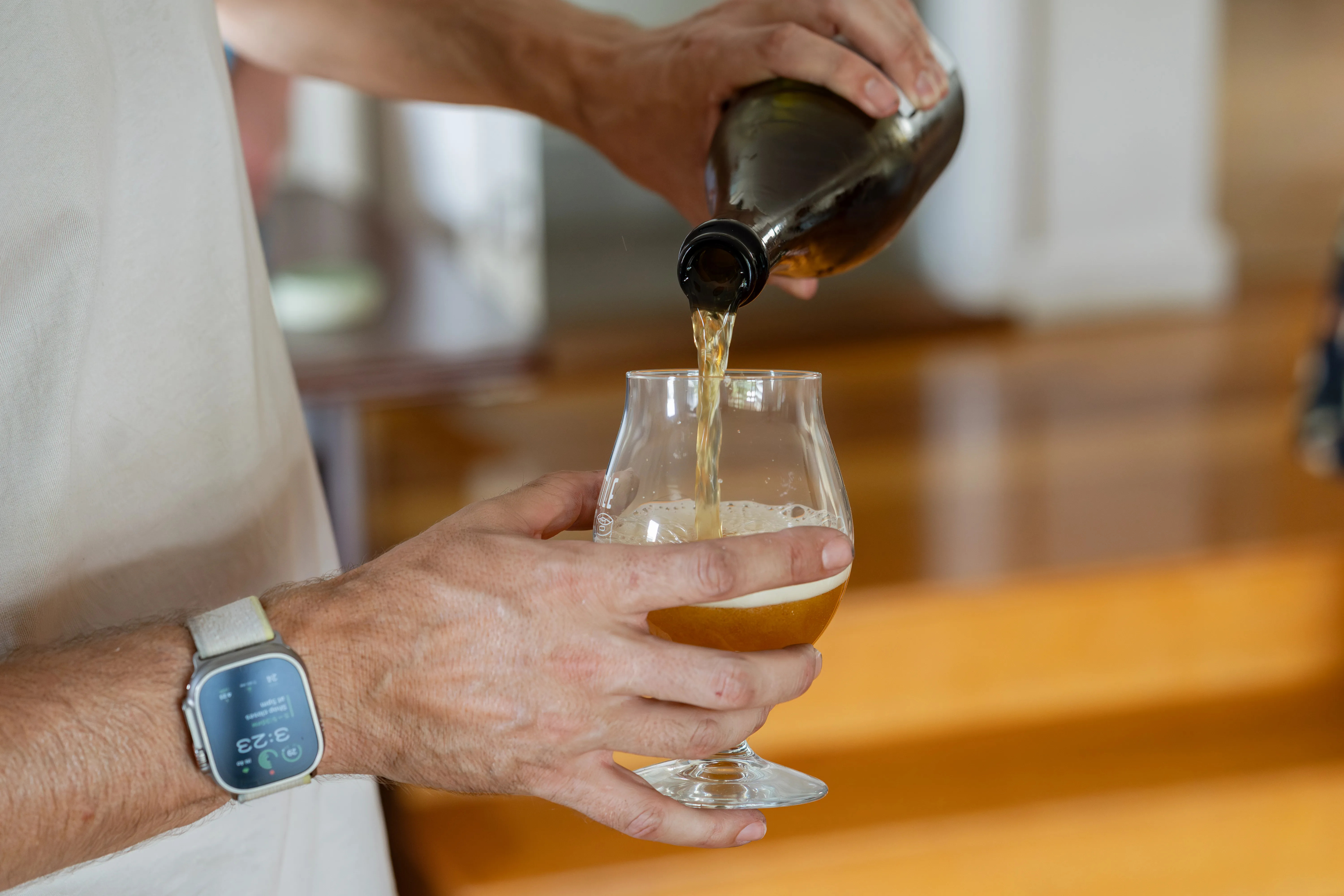 A beer being poured